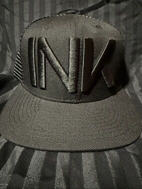 Men's Black Trucker Hat with Raised INK Embroidery